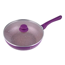 Load image into Gallery viewer, Royal Velvet 24 cm Aluminium Non-stick Wok With Lid, 2.7 L, Purple