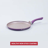 Royal Velvet 24 cm Non-Stick Dosa Tawa | Induction Bottom | Soft-Touch Handle | Virgin Grade Aluminium | PFOA and Heavy Metals Free | 3 mm | Non-Stick Tawa | 2 Years Warranty | Purple