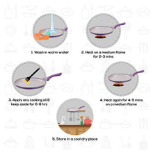 Load image into Gallery viewer, Royal Velvet 24 cm Non-Stick Dosa Tawa | Induction Bottom | Soft-Touch Handle | Virgin Grade Aluminium | PFOA and Heavy Metals Free | 3 mm | Non-Stick Tawa | 2 Years Warranty | Purple