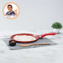 Load image into Gallery viewer, Royal Velvet 28cm Non-stick Dosa Tawa, Induction bottom, Soft-touch Handle, Virgin Grade Aluminium, PFOA/Heavy metals free, 3mm, 2 years warranty, Red