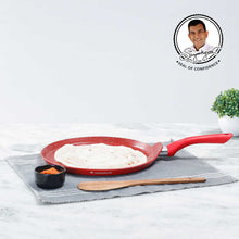 Load image into Gallery viewer, Royal Velvet 30 cm Non-Stick Dosa Tawa | Induction Bottom | Soft-Touch Handle | Virgin Grade Aluminium | PFOA/Heavy Metals Free | 3 mm | 2 Years Warranty | Red