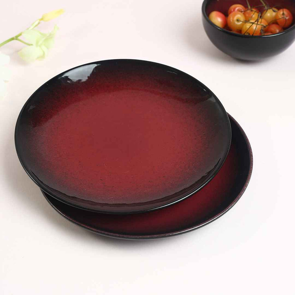 Royal Velvet Grill Pan 24cm Red + Teramo Qtr. Plates Set of 2, Gift Combo, For Family and Friends, Gift for Diwali and Festivals, House Warming