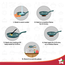 Load image into Gallery viewer, Royal Velvet Plus Non-stick Cookware Set, 4Pc (Wok with Lid, Fry Pan, Dosa Tawa), Induction Bottom, Soft Touch Handle, Pure Grade Aluminium, PFOA Free, 2 Years Warranty,  Olive Green