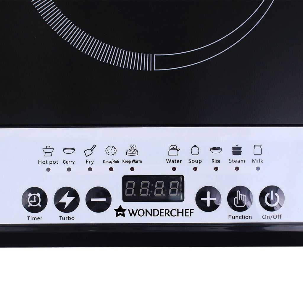 Ruby Induction Cooktop, 1800W, Advanced Dual Layer Coil, Push Touch Button Control, 2 Years Warranty