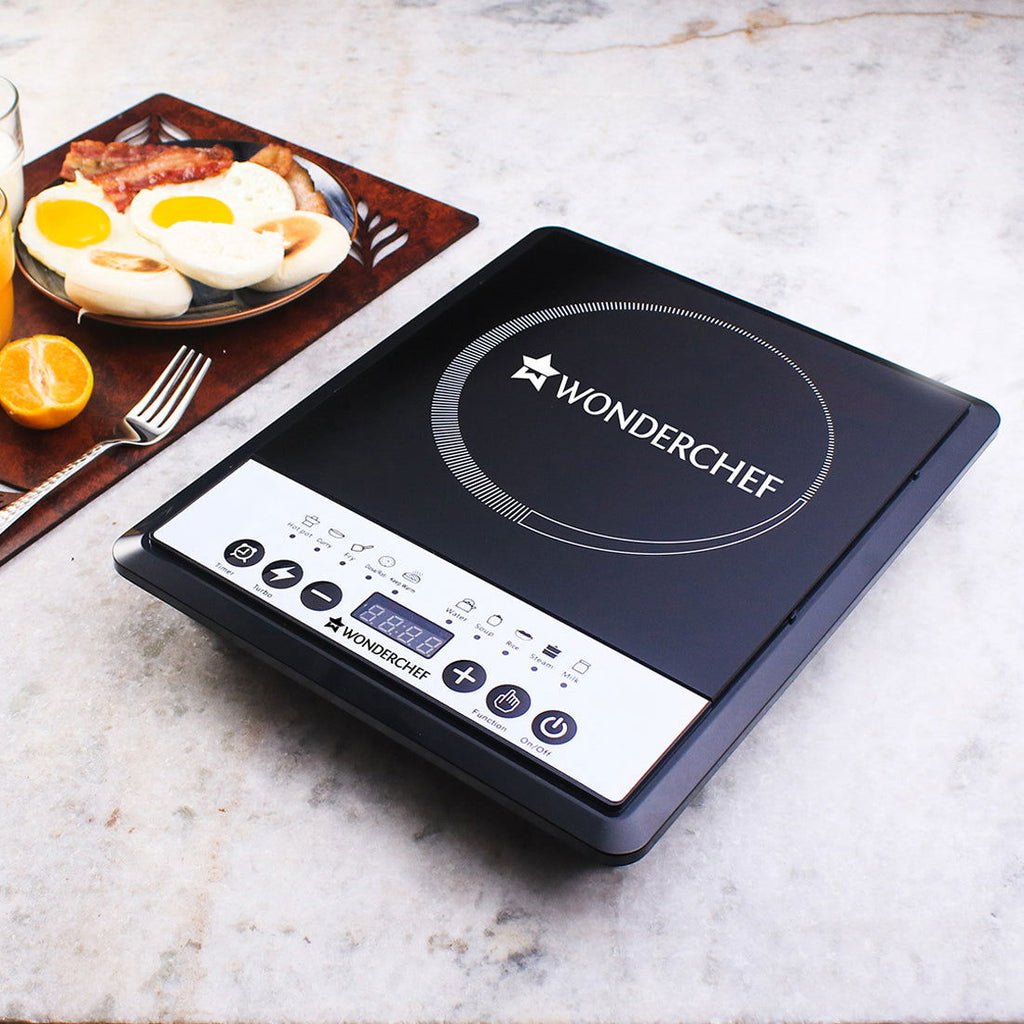 Ruby Induction Cooktop, 1800W, Advanced Dual Layer Coil, Push Touch Button Control, 2 Years Warranty