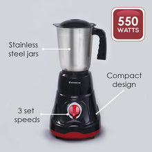 Load image into Gallery viewer, Wonderchef Renewed Ruby Mixer Grinder With 3 Stainless Steel Jars | 550W | Anti-Rust Blades | Ergonomic Handles