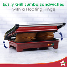 Load image into Gallery viewer, Sanjeev Kapoor Tandoor Mini | Crimson Edge Electric Contact Grill &amp; Sandwich Maker | 3-in-1 Appliance | 700 Watt | Healthy Non-Stick Coating | 1 Year Warranty | Red