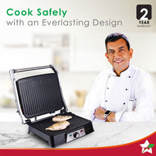 Load image into Gallery viewer, Sanjeev Kapoor Tandoor Professional| Electric Contact Grill &amp; Sandwich Maker|3-in-1 Appliance|2000 Watt|180 Degree Grilling|Cool Touch Handle|LED Indicator|2 Year Warranty|Black &amp; Silver