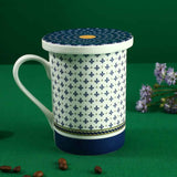 Sicilia Fine Bone China Coffee Mug with Lid - Royal Blue - 1 pc