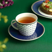 Load image into Gallery viewer, Sicilia Fine Bone China Cup &amp; Saucer Set - Royal Blue - Set of 2 Pcs