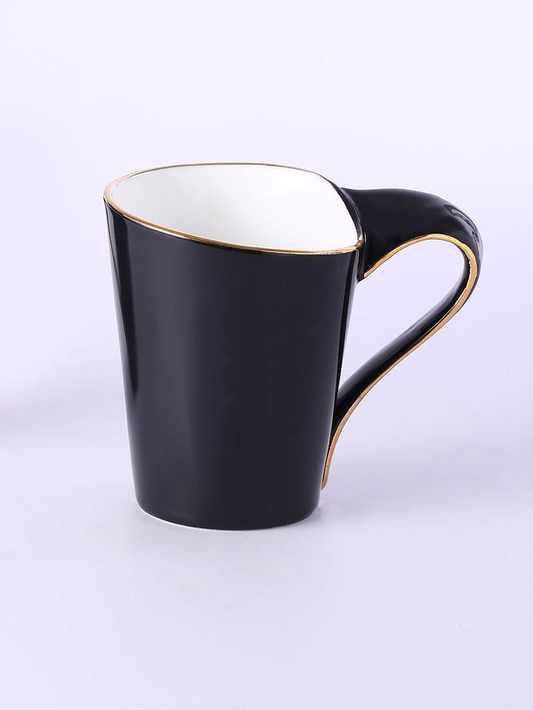 Sicilia Solid Black Mugs 190 ml Set of 2