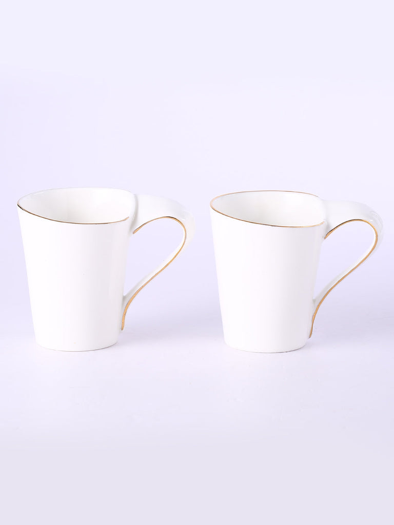 Sicilia Solid White Mugs 190 ml Set of 2