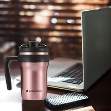 Load image into Gallery viewer, Stainless Steel Hot and Cold Coffee Mug With Handle 350Ml, Rose Champagne