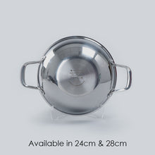 Load image into Gallery viewer, Stanton 24 cm Non-stick Kadhai/Kadai with Lid - 2 Litre | 3 ply steel