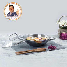 Load image into Gallery viewer, Stanton 24 cm Non-stick Kadhai/Kadai with Lid - 2 Litre | 3 ply steel