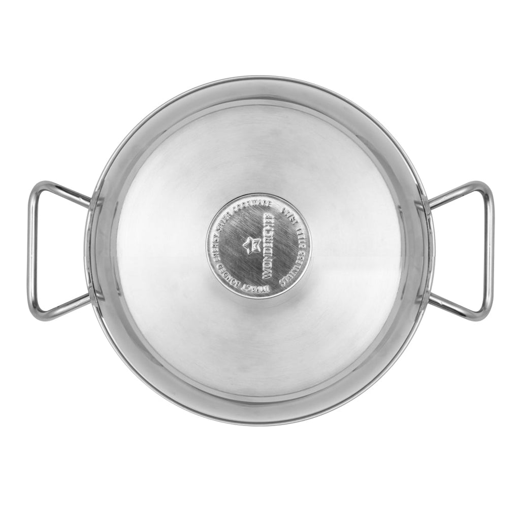 Stanton Impact Bottom Stainless Steel Kadhai with SS Lid - 20 cm,1.5L, 2.6 mm