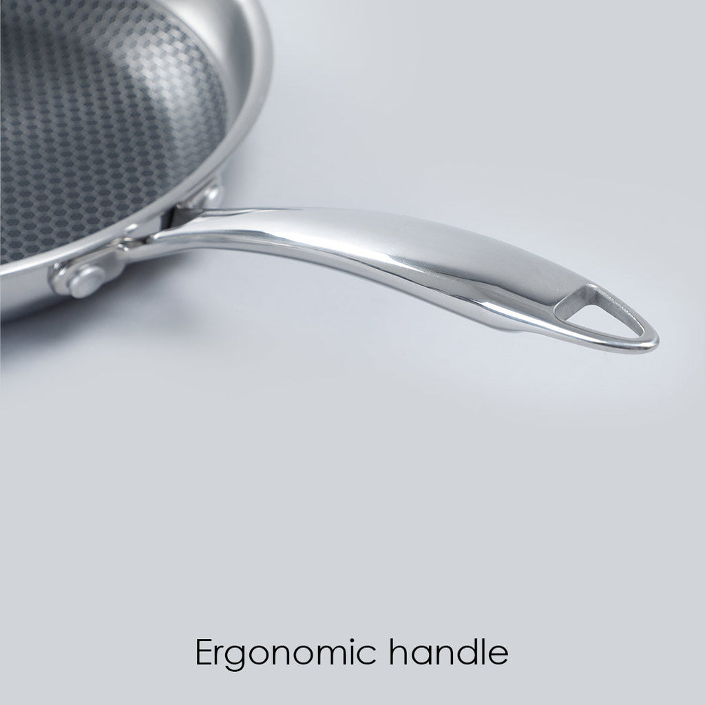 Stanton Nonstick Coated Tri-Ply Stainless Steel | 24 cm Frying Pan | 1.2 L | 2.5 mm Thickness | Silver