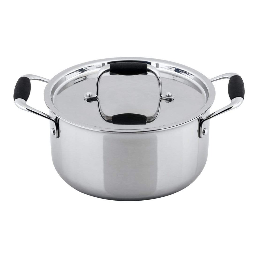 Stanton Stainless Steel Casserole With Lid, Handle with Silicone Sleeve, Induction Friendly- 24cm, 2.5mm, 4L, 25 Years Warranty