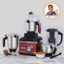 Load image into Gallery viewer, Sumo Mixer Grinder 1000W With 3 Stainless Steel &amp; 1 Fruit Filter Jar 5 Years Warranty On Motor, Rust And Black, Long life motor