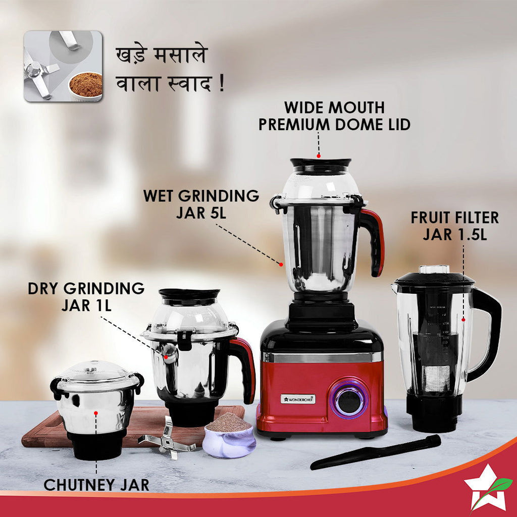 Sumo Rust DLX Mixer Grinder with 4 Stainless Steel Jars, 1000 W in Rust