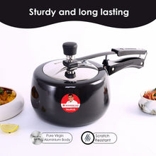 Load image into Gallery viewer, Taurus Hard Anodized 3L Inner Lid Pressure cooker, SS Lid, Soft Touch Handles for Durability, Induction Friendly, Black, 5 year warranty, ISI Certified