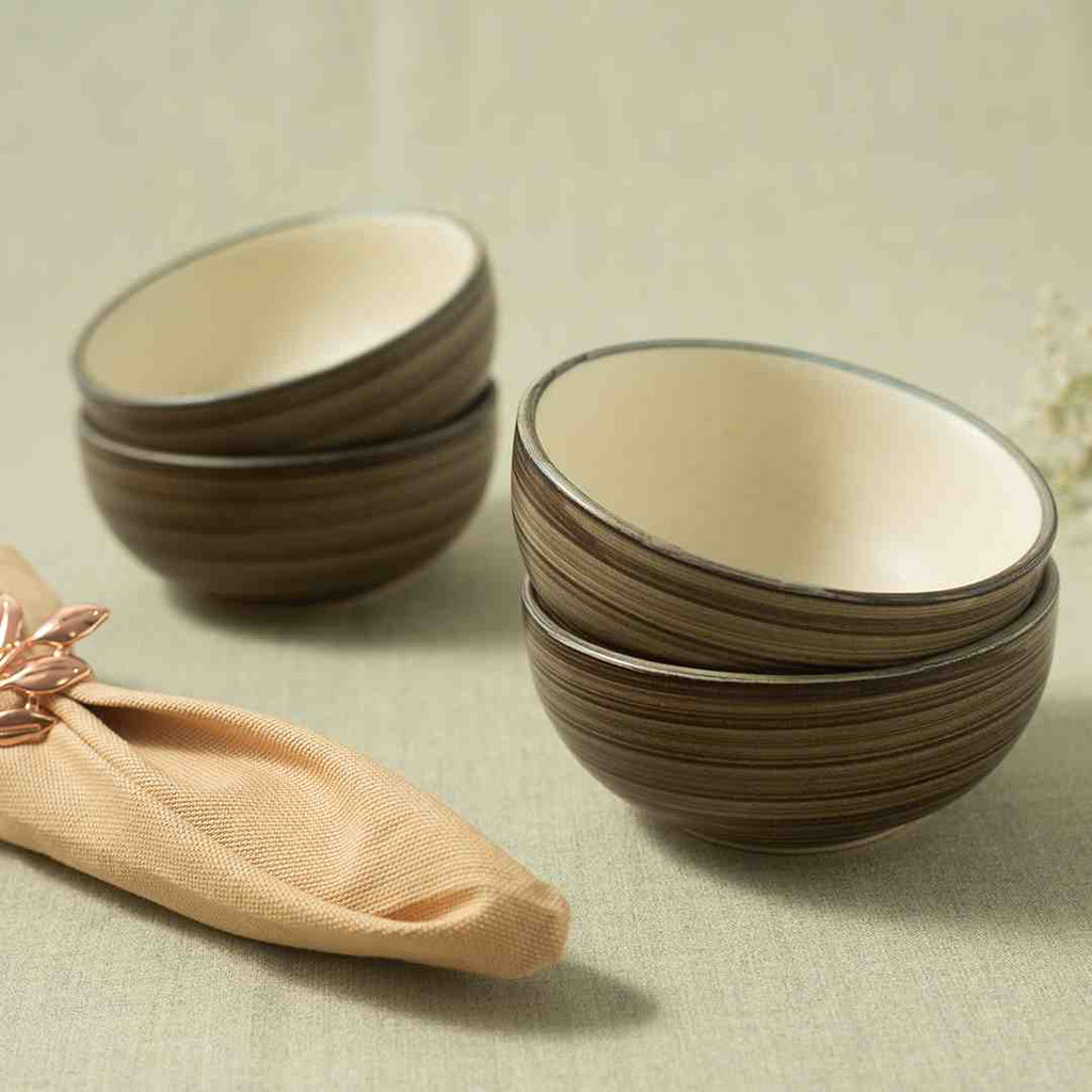 Teramo Brown Veg Bowl set of 4