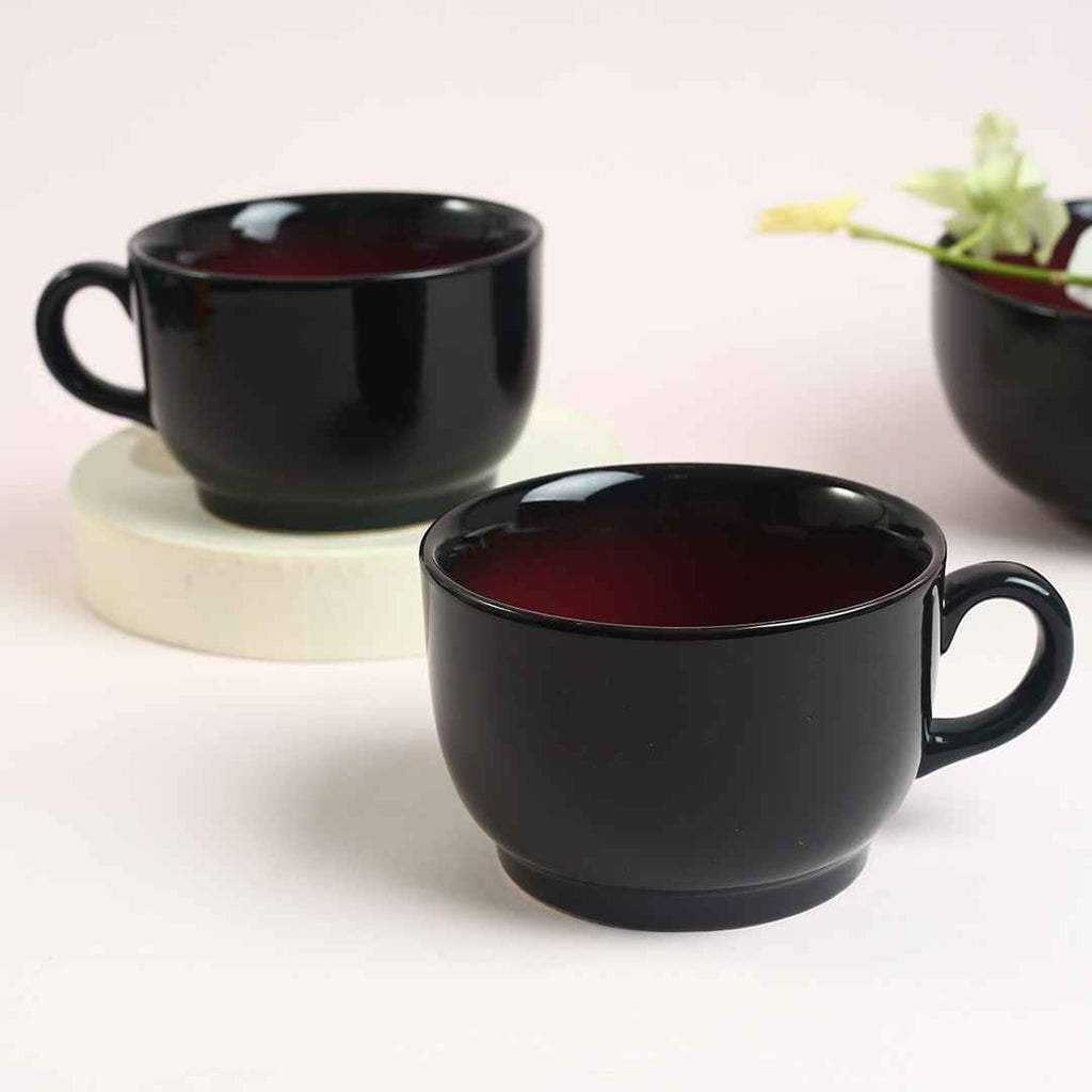 Teramo Red Glaze Soup Mug Set of 2