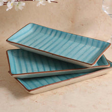 Load image into Gallery viewer, Teramo Stoneware Rectangular Platter 12&quot; x 6&quot; - Blue