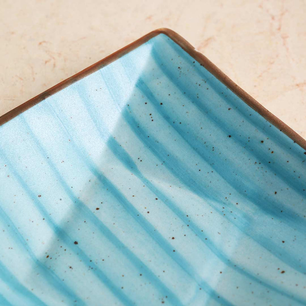 Teramo Stoneware Square Platter 8" x 8" - Blue