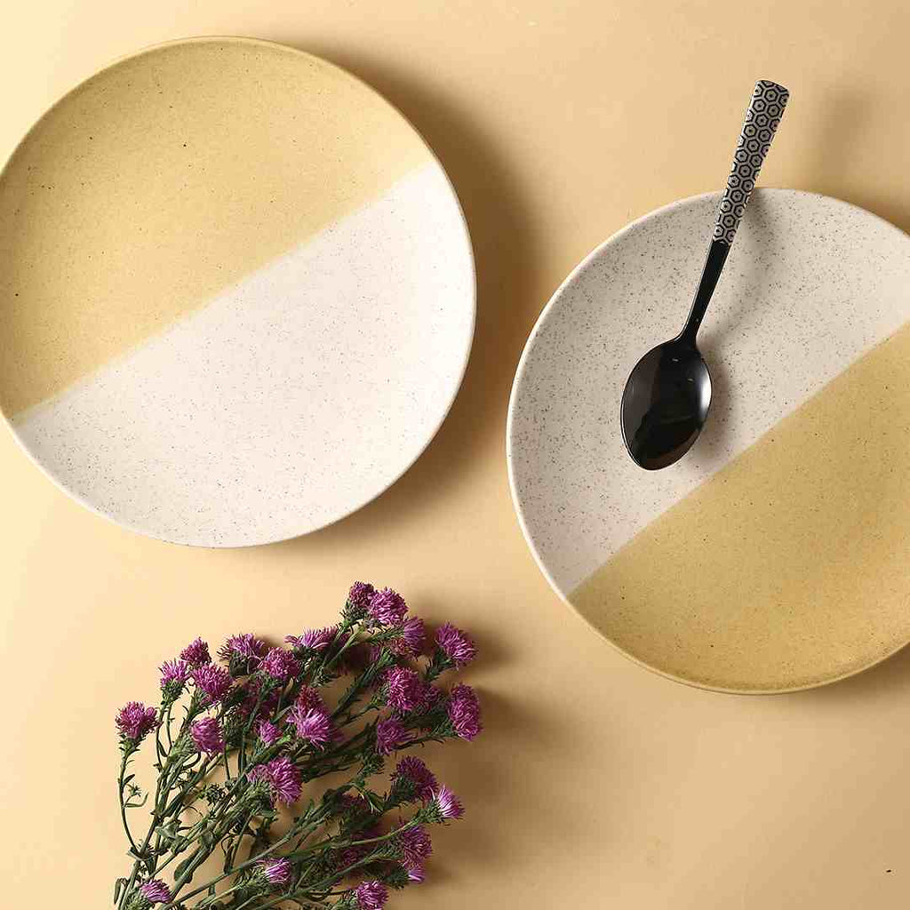 Teramo Yellow Quarter Plate set of 2