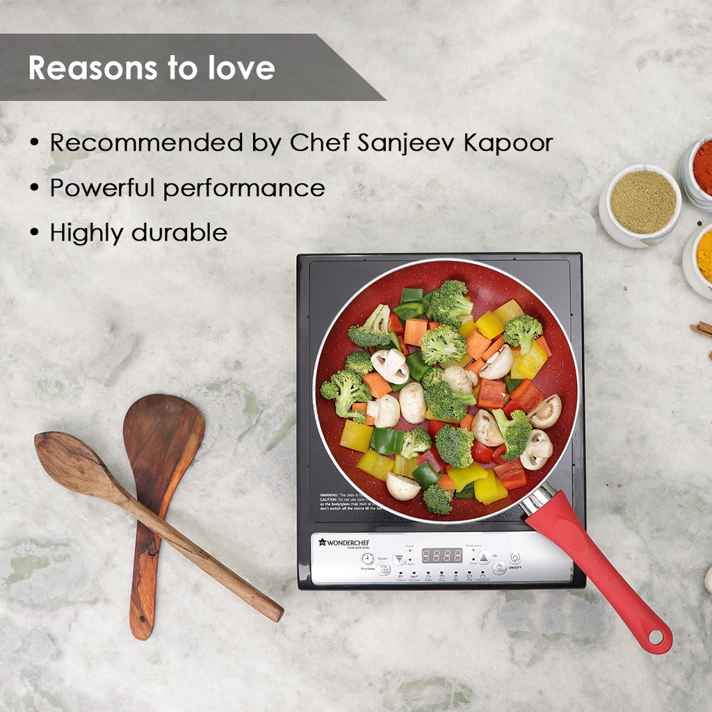 Torino Induction Cooktop with 11 Pre-set Cooking Menus|2000 Watt Induction Cooktop| Eco-friendly IGBT Technology|Crystal Glass Top Surface| LCD Digital Panel | Smart Touch Buttons|Compact & Portable Induction Cooktop| 2 Year Warranty