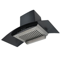 Load image into Gallery viewer, Ultima 90cm 1200 m3/hr Auto Clean Curved Glass Chimney | Baffle Filter | 1200M3/Hr powerful suction | Touch + 3 speed Motion Sensor control | Low Noise | 7 Year Warranty on Motor | 1 Year Comprehensive Warranty on Product | Black