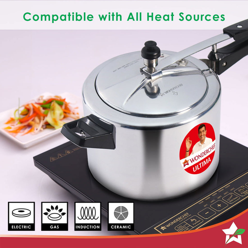 Ultima Induction Base 5L Aluminium Pressure Cooker With inner Lid