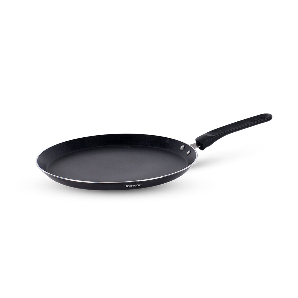 Ultra 28 cm Non-Stick Dosa Tawa | Soft Touch Handle | Pure Grade Aluminium | Non-Stick Tawa | 2.7mm | 2 Years Warranty | Black