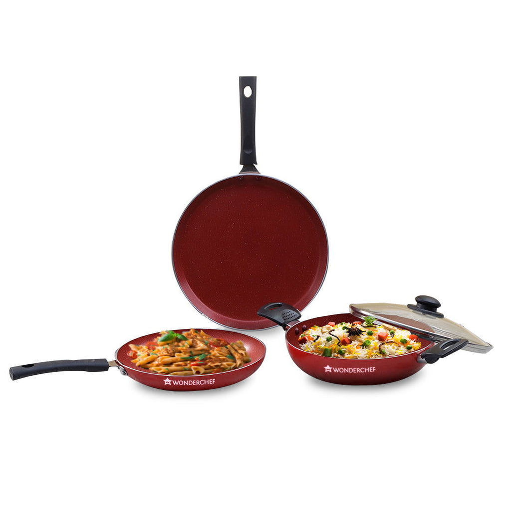 Valencia Non-stick Cookware Set - Red