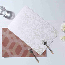 Load image into Gallery viewer, Valentina Reversible Damask &amp; Geometric Placemat Set of 6