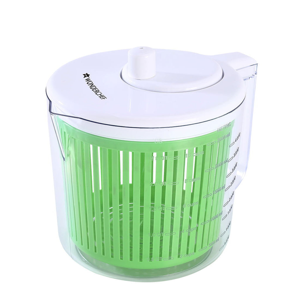 Vegetable Cleaner and Salad Spinner, Removes Excess Water and Pesticides, Cleans Vegetables Thoroughly, Use for Mixing Salad with Dressing, Food-grade Plastic, Transparent Body