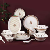 Venice Royal Red Dinner Set of 31 Pcs | 100% Food Grade Melamine | Elegant | Break & Stain Resistant | Designer Dinnerware