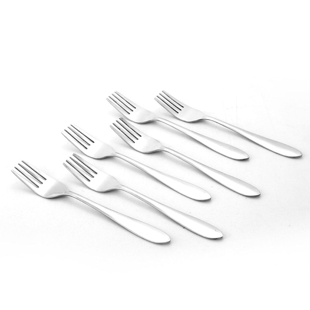 Venice Stainless Steel Fork Set of 6 | Classic Design and Gloss Finish | 100% Foor-grade Stainless Steel | Non-corrosive and sturdy | Unbreakable | Easy to Clean