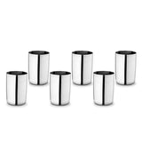 Venice Stainless Steel Glass Set of 6 | Classic Design and Gloss Finish | 100% Food-grade Stainless Steel | Non-corrosive, Sturdy and Unbreakable | Wide Neck and Rim | Easy to Clean