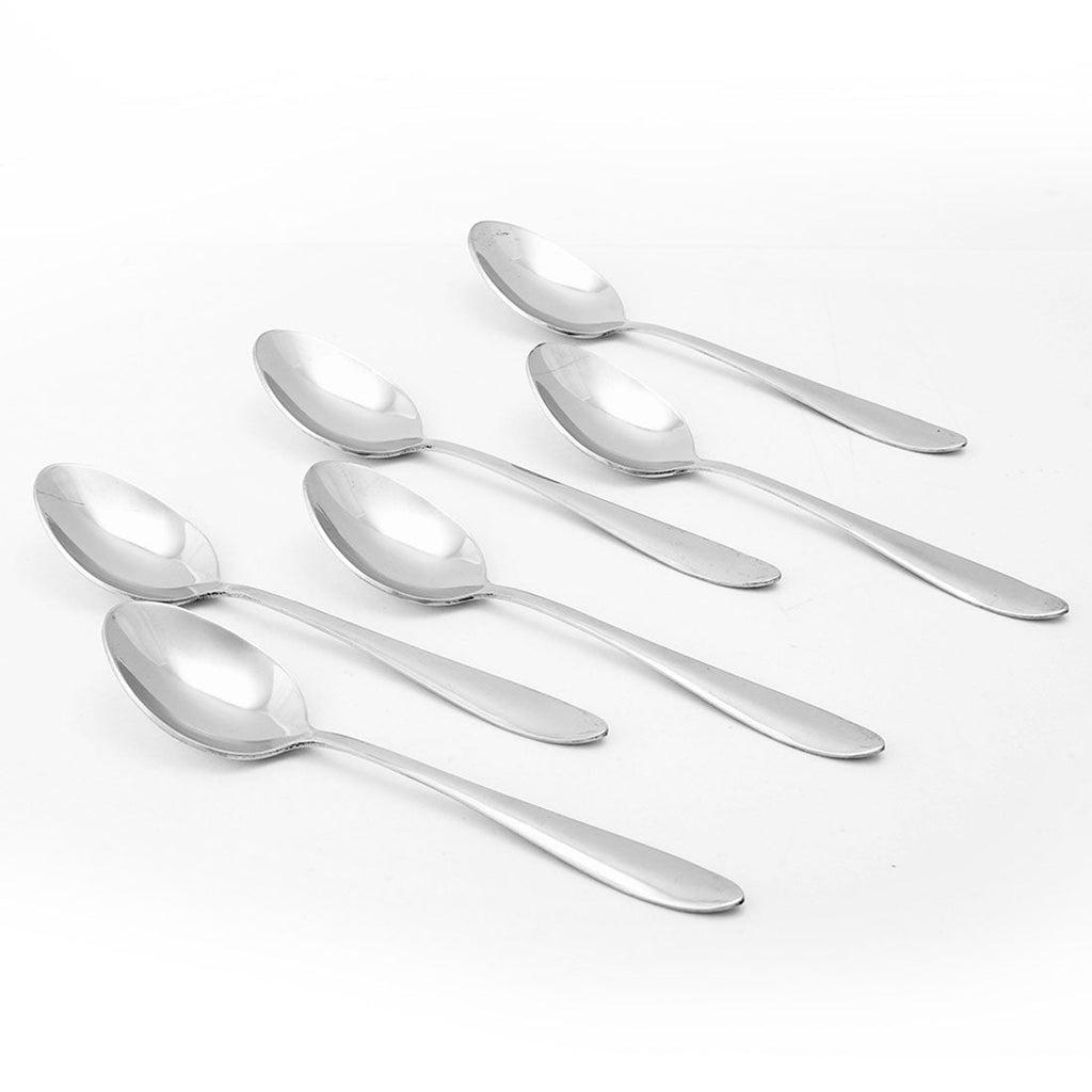 Venice Stainless Steel Spoon Set of 6 | Classic Design and Gloss Finish | 100% Food-grade Stainless Steel | Non-corrosive and sturdy | Unbreakable | Easy to Clean