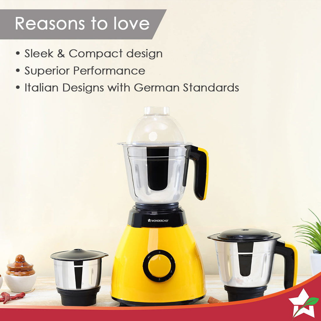 Vesper Mixer Grinder 600W - Yellow