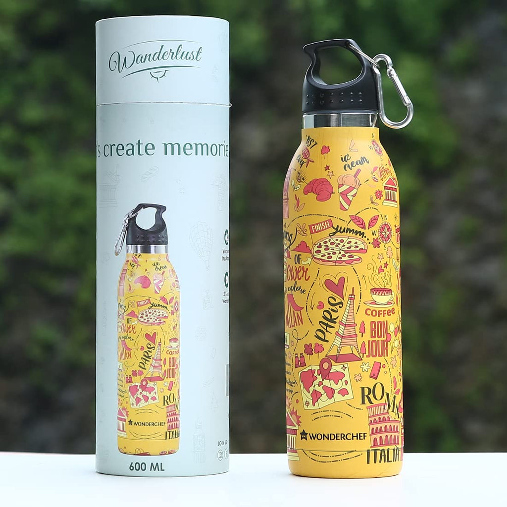 Wanderlust, 600ml, Double Wall Stainless Steel, Vacuum Insulated, Hot And Cold Flask, Your story