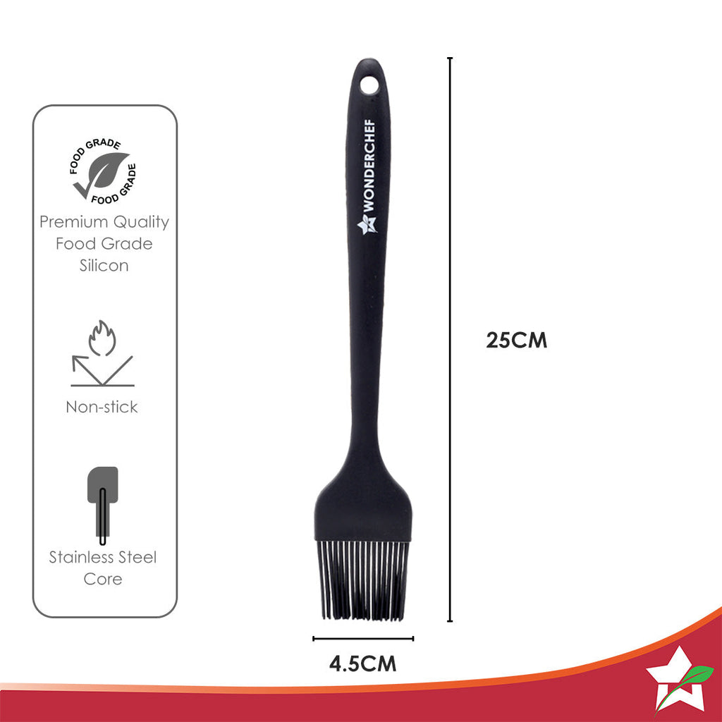 Waterstone Silicon Brush | Stainless Steel Core | High Holding Capacity for Sauces, Glazes, Butter, Oils, Marinades | Even Coverage | Basting for BBQ/Grilling, Tandoor, Cooking, Baking