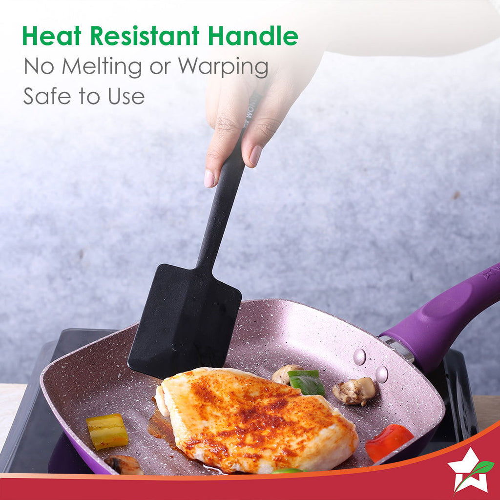 Waterstone Silicon Spatula | Stainless Steel Core | Food Grade Silicone | Unique Angle | Use for Flipping, Turning, Scrapping, Mixing | Non-stick, Flexible, Heat Resistant, Stylish Design