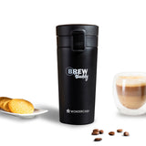 Wonderchef Renewed Brew Buddy Portable Coffee Mug | 380 ml | 304 Stainless Steel | Rust Proof | Copper Coated | Double Walled Vacuum Insulation | Safe-Lock System| Anti-Skid Base | 1 Year Warranty