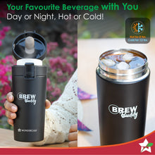 Load image into Gallery viewer, Wonderchef Renewed Brew Buddy Portable Coffee Mug | 380 ml | 304 Stainless Steel | Rust Proof | Copper Coated | Double Walled Vacuum Insulation | Safe-Lock System| Anti-Skid Base | 1 Year Warranty