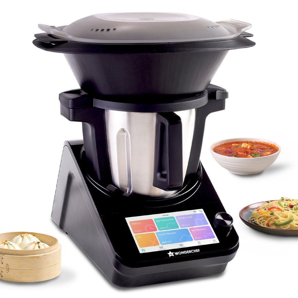 Wonderchef Renewed Chef Magic | All-in-One Kitchen Robot | Automatic Chopping, Sautéing, Stirring, Kneading, Steaming & more | Wi-fi & Mobile App | Pre-Loaded Recipes by Chef Sanjeev Kapoor