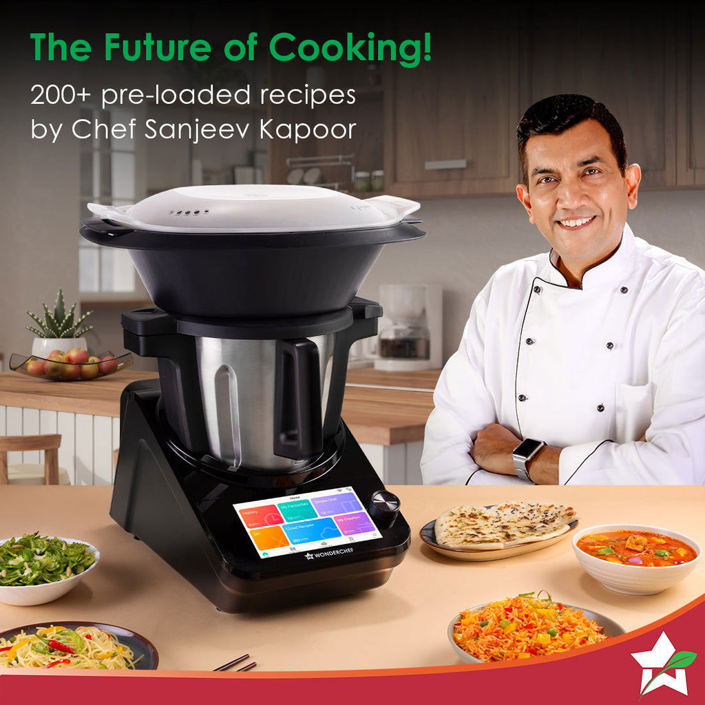 Wonderchef Renewed Chef Magic | All-in-One Kitchen Robot | Automatic Chopping, Sautéing, Stirring, Kneading, Steaming & more | Wi-fi & Mobile App | Pre-Loaded Recipes by Chef Sanjeev Kapoor