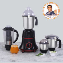 Load image into Gallery viewer, Wonderchef Renewed Glory Mixer Grinder | 750W | 4 Stainless Steel Jars and Anti-rust Stainless Steel Blades | Ergonomic Handles